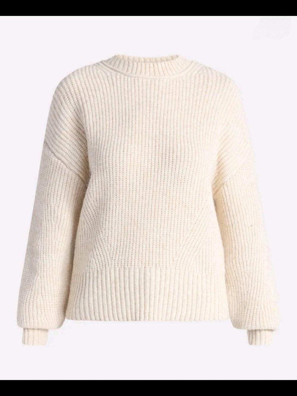 Women's Oatmeal Heather Time and Tru Shaker Stitch Mock Neck Sweater 2XL & 3XL - Picture 5 of 11